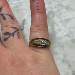 Vintage 1940s–1970s Gold‑Filled Diamond Cluster Ring – Jeweler Tested – Size 7.5